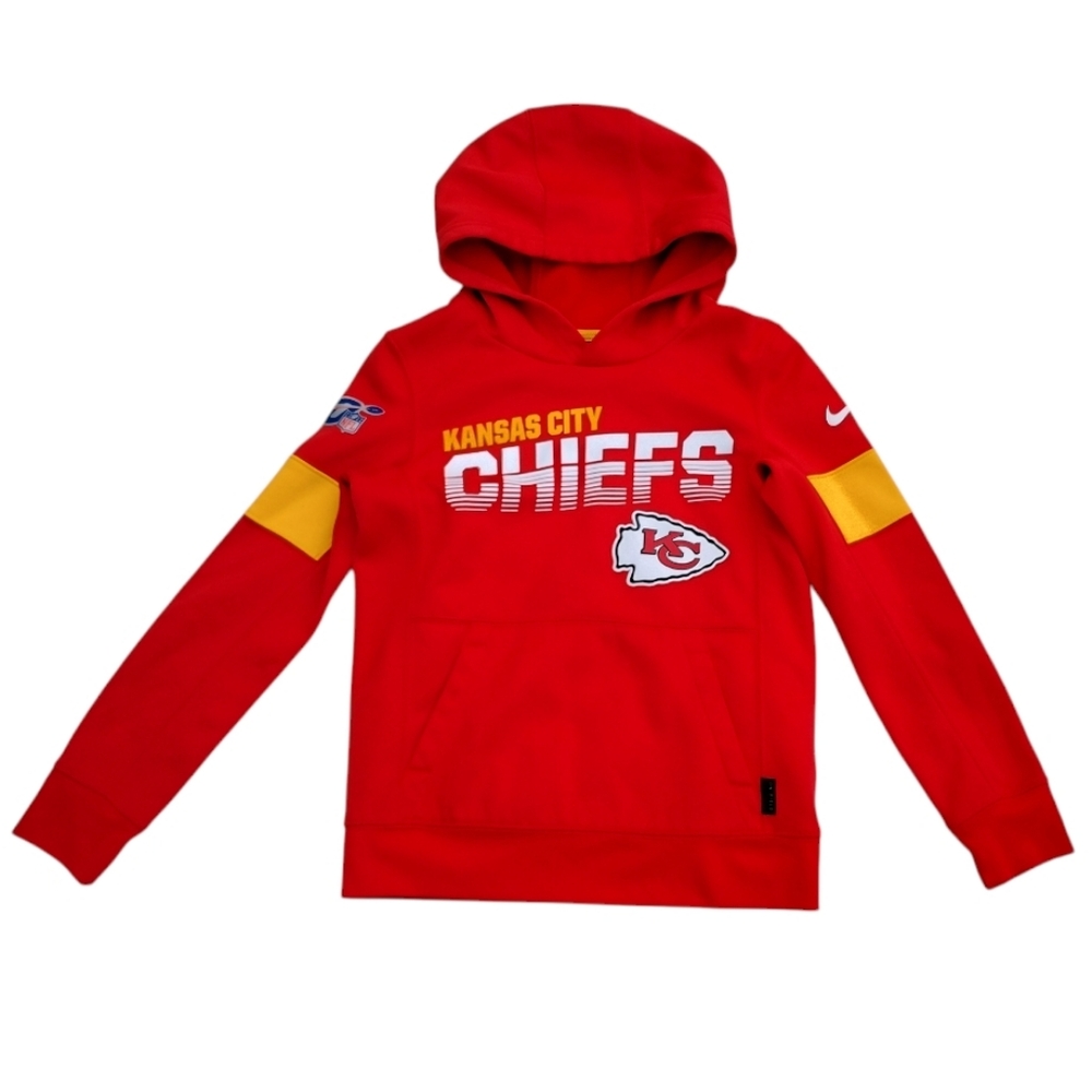 Kansas City Chiefs Nike Dri-Fit NFL On Field Hoodie Sweatshirt Youth Size 8 Sm